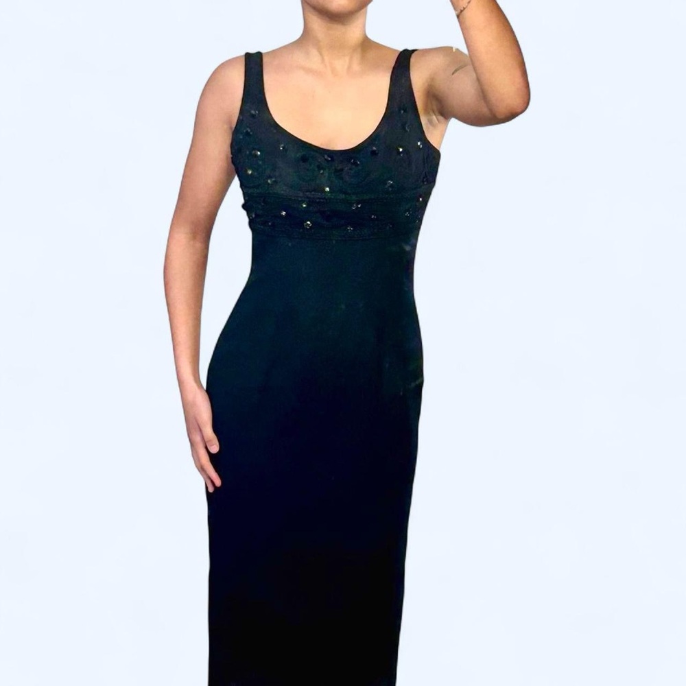 Goth Black Beaded Prom Dress by Rimini!